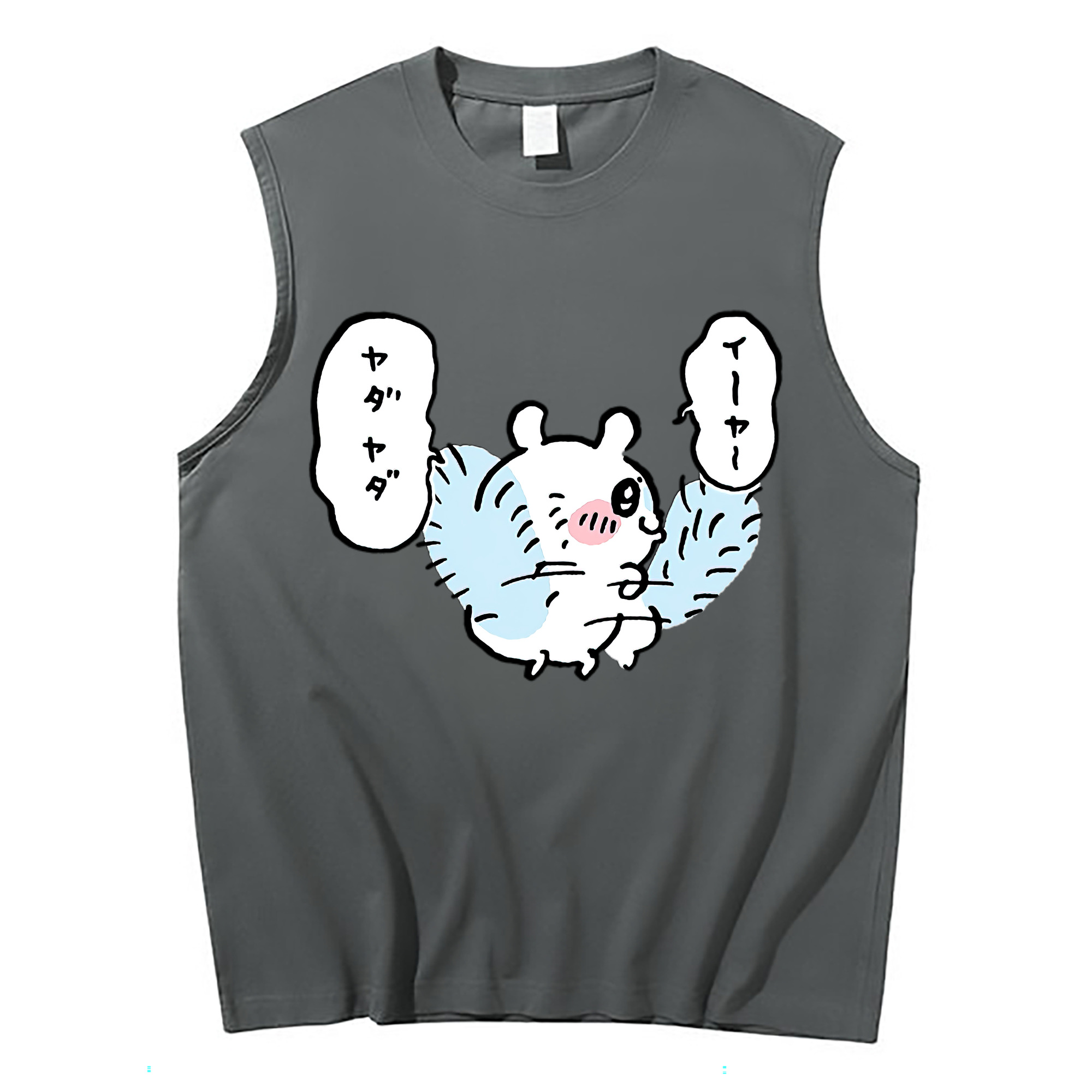 （画像用） ちいかわ モモンガ Chii-kawa Momonga コットン100％タンクトップ（フロントプリント）
